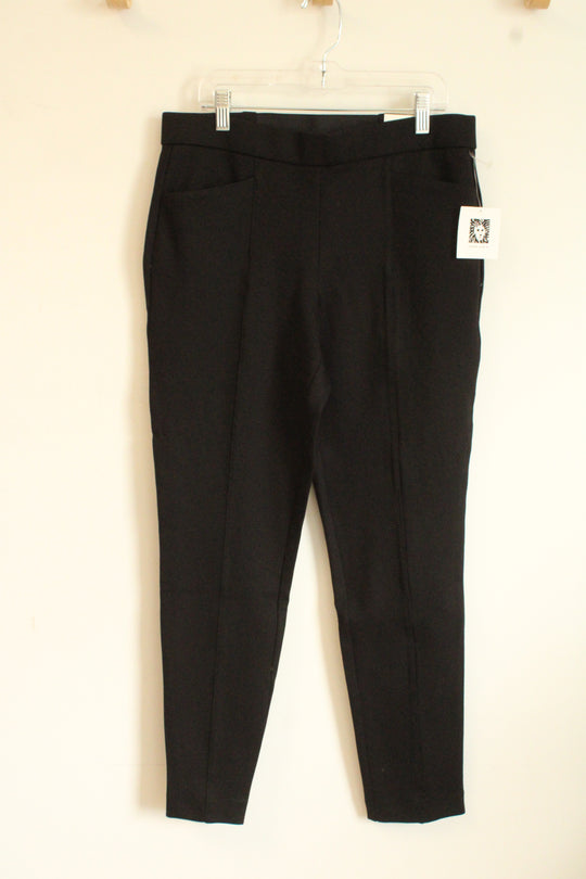 NEW Anne Klein Black Slim Ankle Stretch Waistband Pants | M