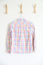 Talbots Multi-Colored White Plaid Button Down Top | S Petite