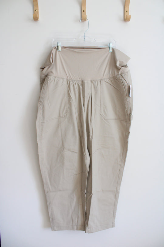 NEW Old Navy Tan Full Panel Maternity Pants | XL