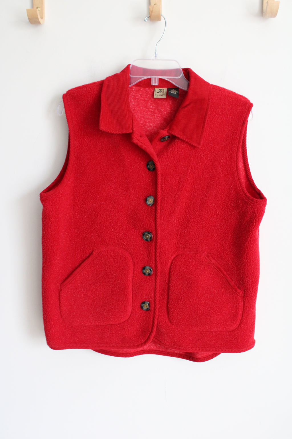 Rafaella Sport Vintage Red Fleece Vest | M