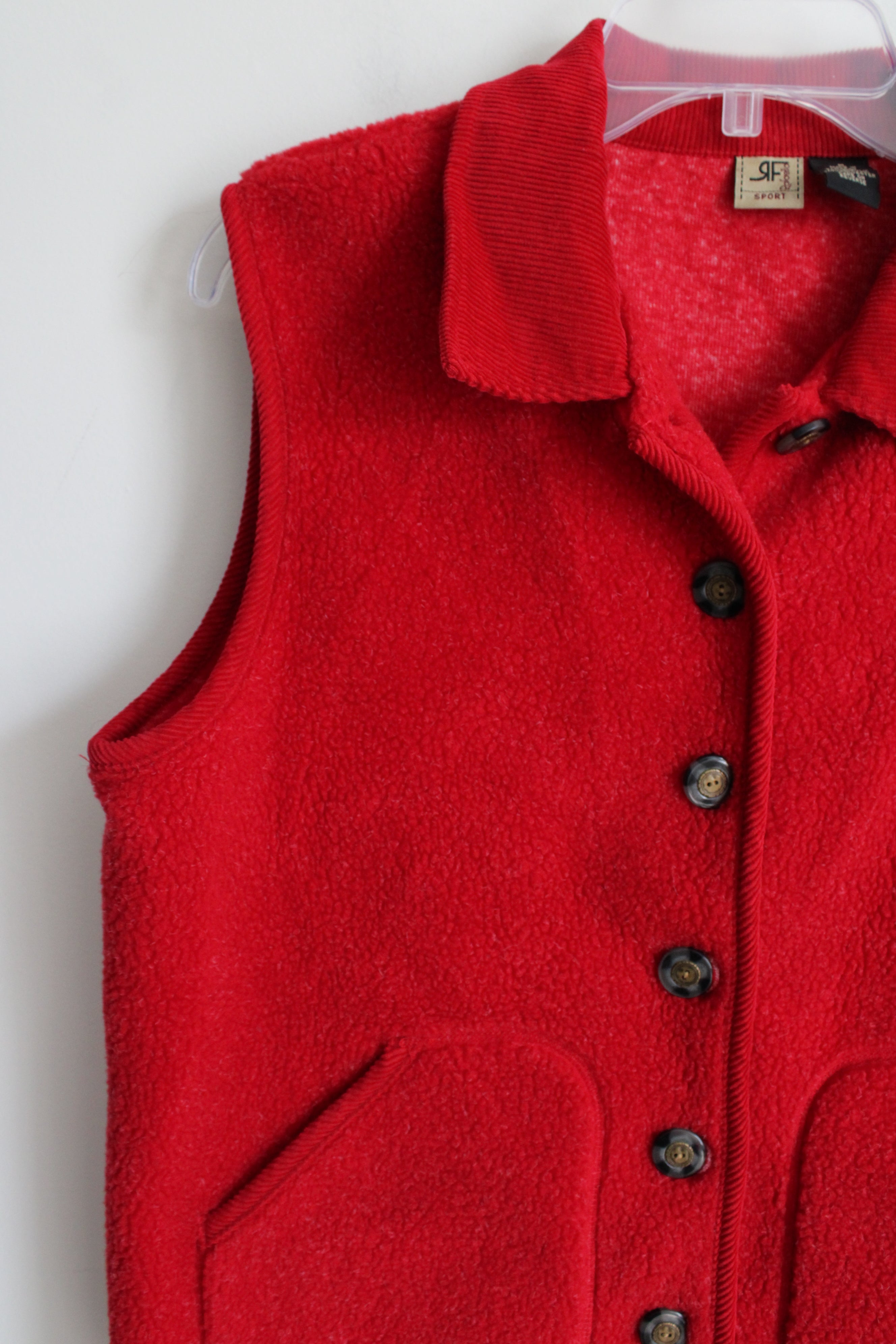 Rafaella Sport Vintage Red Fleece Vest | M