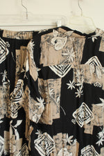 Alfred Dunner Black Tan Tropical Print Skirt Set | 14
