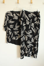 Studio Women Black Floral Skirt Set | 1X