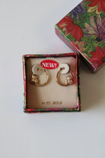 14K Yellow Gold Teddy Bear Hoops