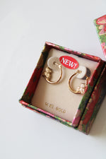 14K Yellow Gold Teddy Bear Hoops