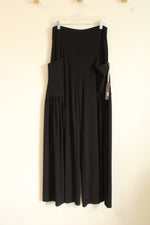 NEW Last Tango Black Wide Leg Pleated Pockets Stretch Pants | L