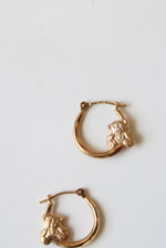 14K Yellow Gold Teddy Bear Hoops