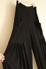 NEW Last Tango Black Wide Leg Pleated Pockets Stretch Pants | L