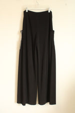 NEW Last Tango Black Wide Leg Pleated Pockets Stretch Pants | L