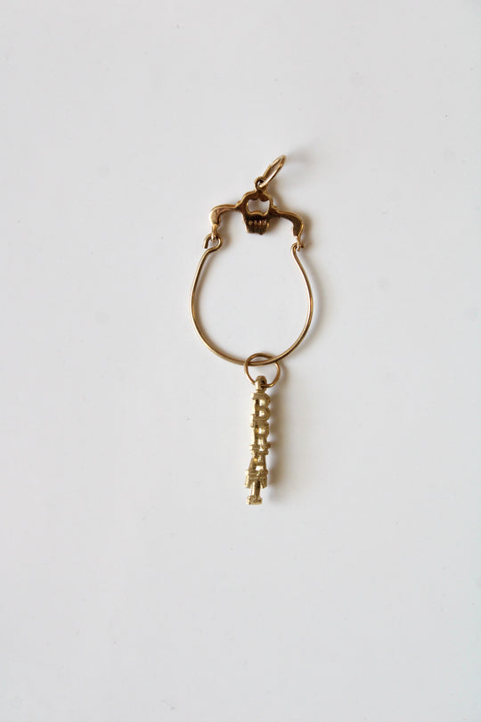 14K Yellow Gold "Brat" Necklace Charm