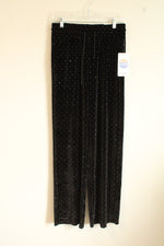 NEW OTOS Black Velvet with Rhinestones Lounge Pants | L