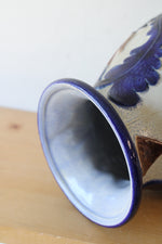 Knodgen Edel-Keramik #1480/30 Blue Brown Floral Tall Ceramic Vase