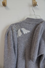 Gray Soft 2-Piece Top and Cardigan | M