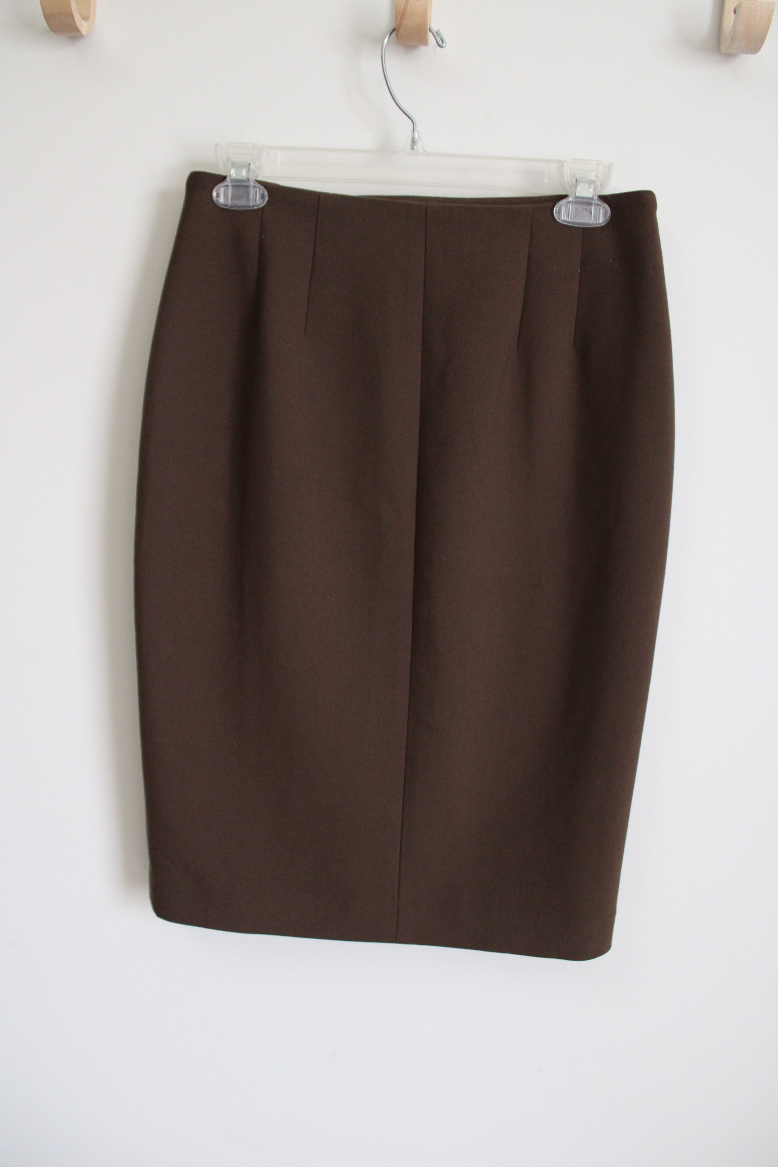 Ann Taylor Brown Side Zipper Fitted Skirt | 2