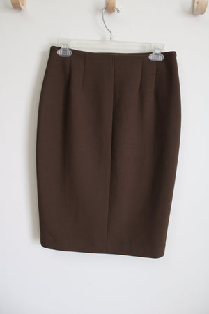Ann Taylor Brown Side Zipper Fitted Skirt | 2