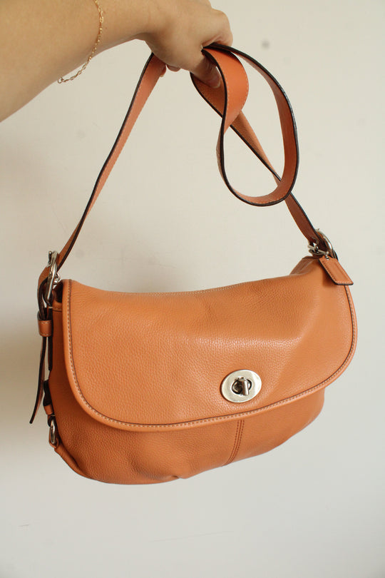 Coach Legacy Flap Peach Orange Purse