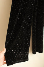 NEW OTOS Black Velvet with Rhinestones Lounge Pants | L