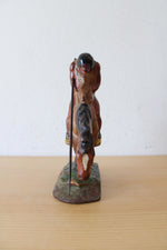 Vintage Painted Cast Iron End Of The Trail Bookend