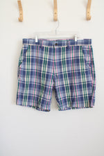 St. John's Bay Blue Pink & Green Plaid Shorts | 40