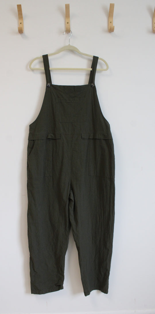 Green Loose Fitting Overalls | L