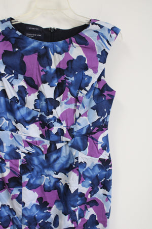 Jones New York Stretch Blue Floral Dress | 4