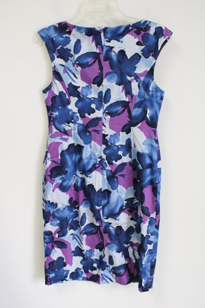 Jones New York Stretch Blue Floral Dress | 4