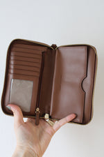 Michael Kors Brown Pebble Leather Wristlet Wallet