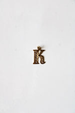 14K "K" Initial Two-Tone Necklace Pendant
