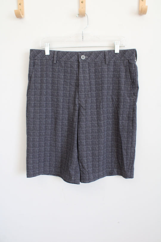 Izod Golf Gray/Blue Plaid Shorts | 34