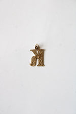 14K "K" Initial Two-Tone Necklace Pendant