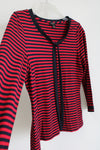 Talbots Red & Navy Blue Striped Top | S Petite