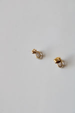 14K Yellow Gold Crystal Oval Stud Earrings