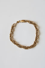 14K Yellow Gold Double Link Woven Chain Bracelet