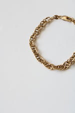 14K Yellow Gold Double Link Woven Chain Bracelet