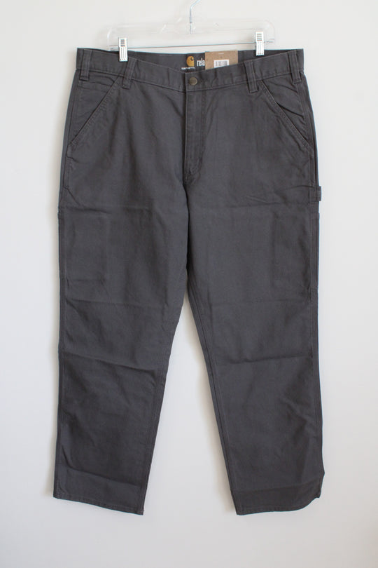 NEW Carhartt Relaxed Fit Rugged Flex Duck Dungaree Gray Pants | 38X32