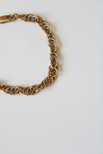 14K Yellow Gold Double Link Woven Chain Bracelet