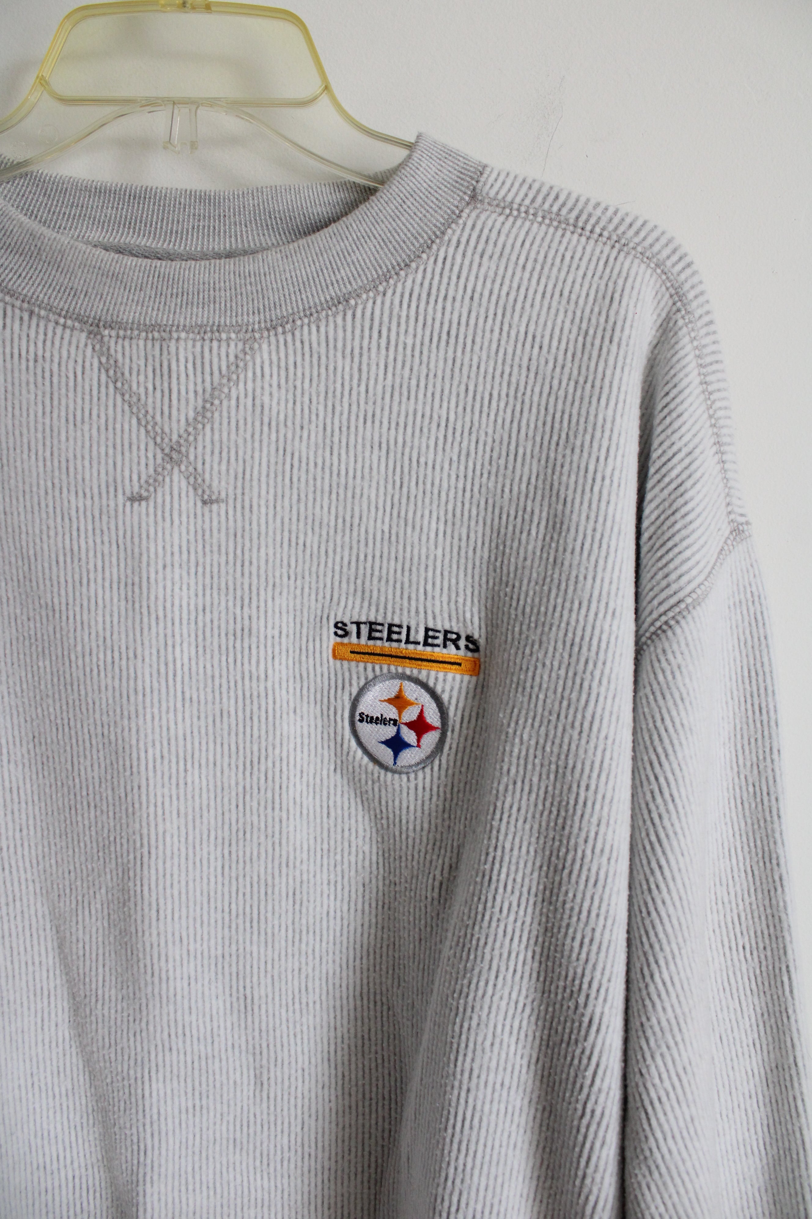 NFL Pittsburgh Steelers Light Gray Fleece Sweatshirt | L