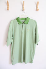 Green & White Striped Polo Shirt | XL