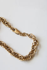 14K Yellow Gold Double Link Woven Chain Bracelet