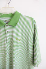 Green & White Striped Polo Shirt | XL