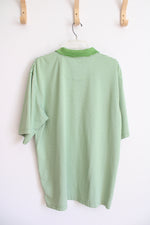 Green & White Striped Polo Shirt | XL