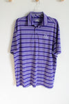 Under Armour Heritage Club Loose Fit Purple Striped Polo Shirt | XL