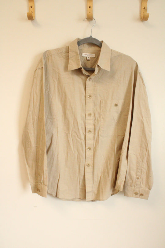 Banana Republic Relaxed Tan Button Down Shirt | M