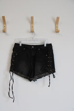 Madden NYC Black Cutoff Lace-Up Shorts | 4