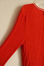 Old Navy Orange Embroidered 3Q Sleeve Dress | L