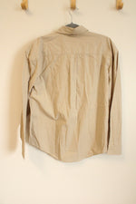 Banana Republic Relaxed Tan Button Down Shirt | M
