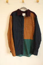 American Eagle Color Blocked Corduroy Lightweight Shirt | XLT