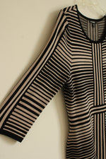 Roz & Ali Gray and Black 3Q Sleeve Sweater Dress | XL