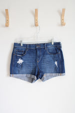 Old Navy Denim Boyfriend Midrise Ripped Shorts | 10