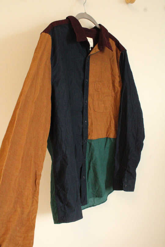 American Eagle Color Blocked Corduroy Lightweight Shirt | XLT